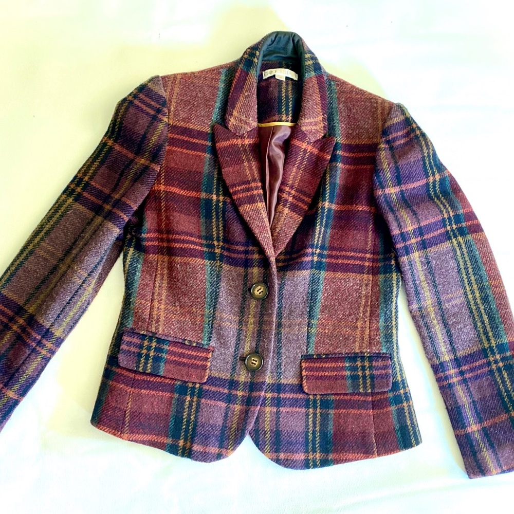 Plaid wool blazer